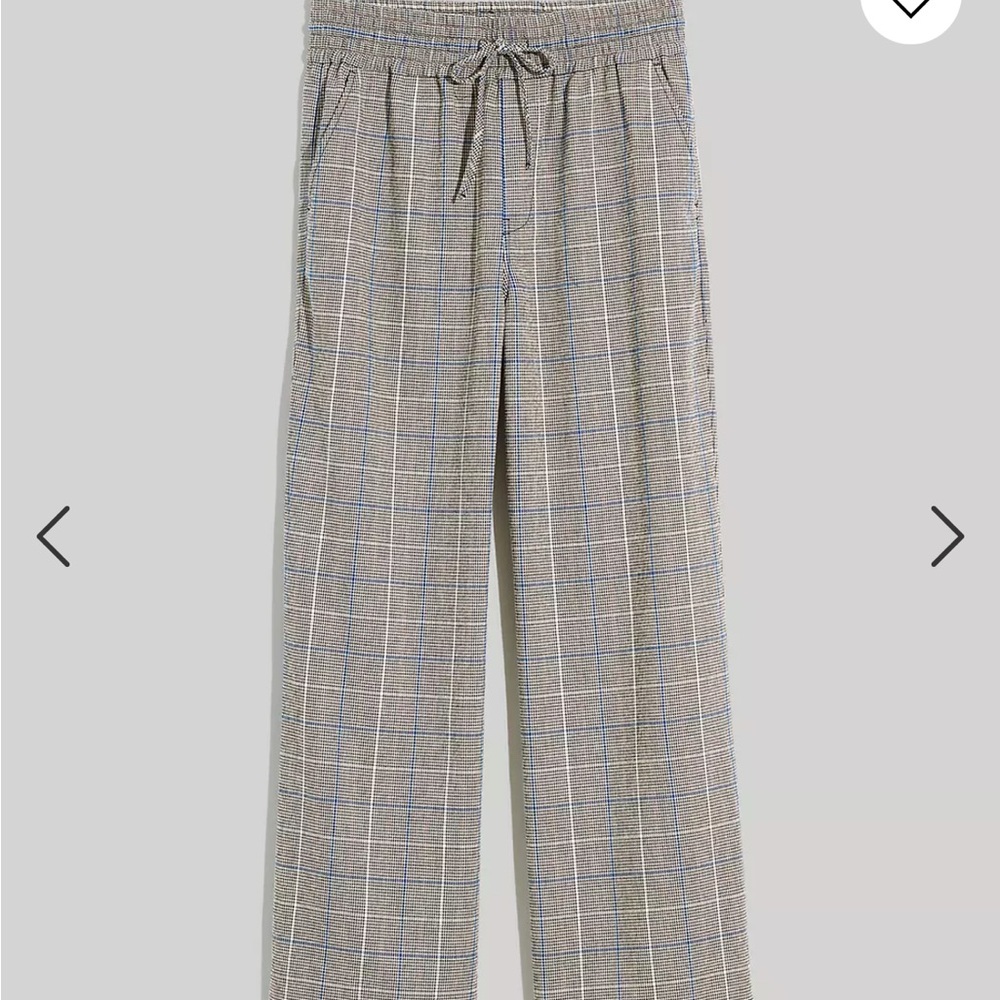 Madewell Carley Wide-Leg Pants in Plaid